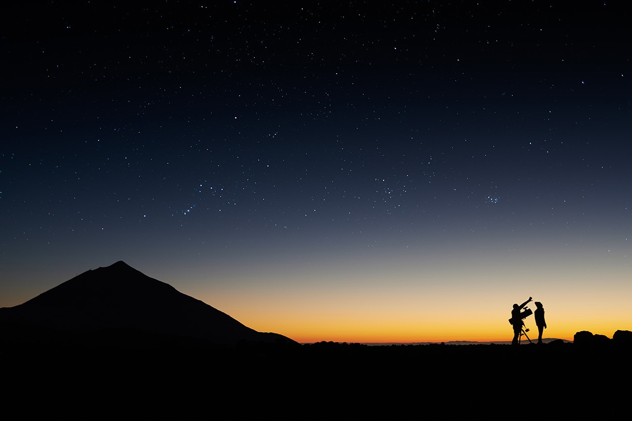 Sunset at Mount Teide where you can enjoy one of the most impressive starry skies in the world