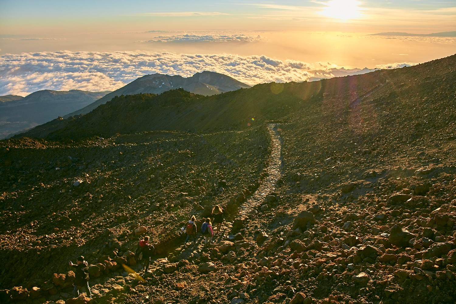 Route during the guided excursion to Teide at night to enjoy the sunset and the stars