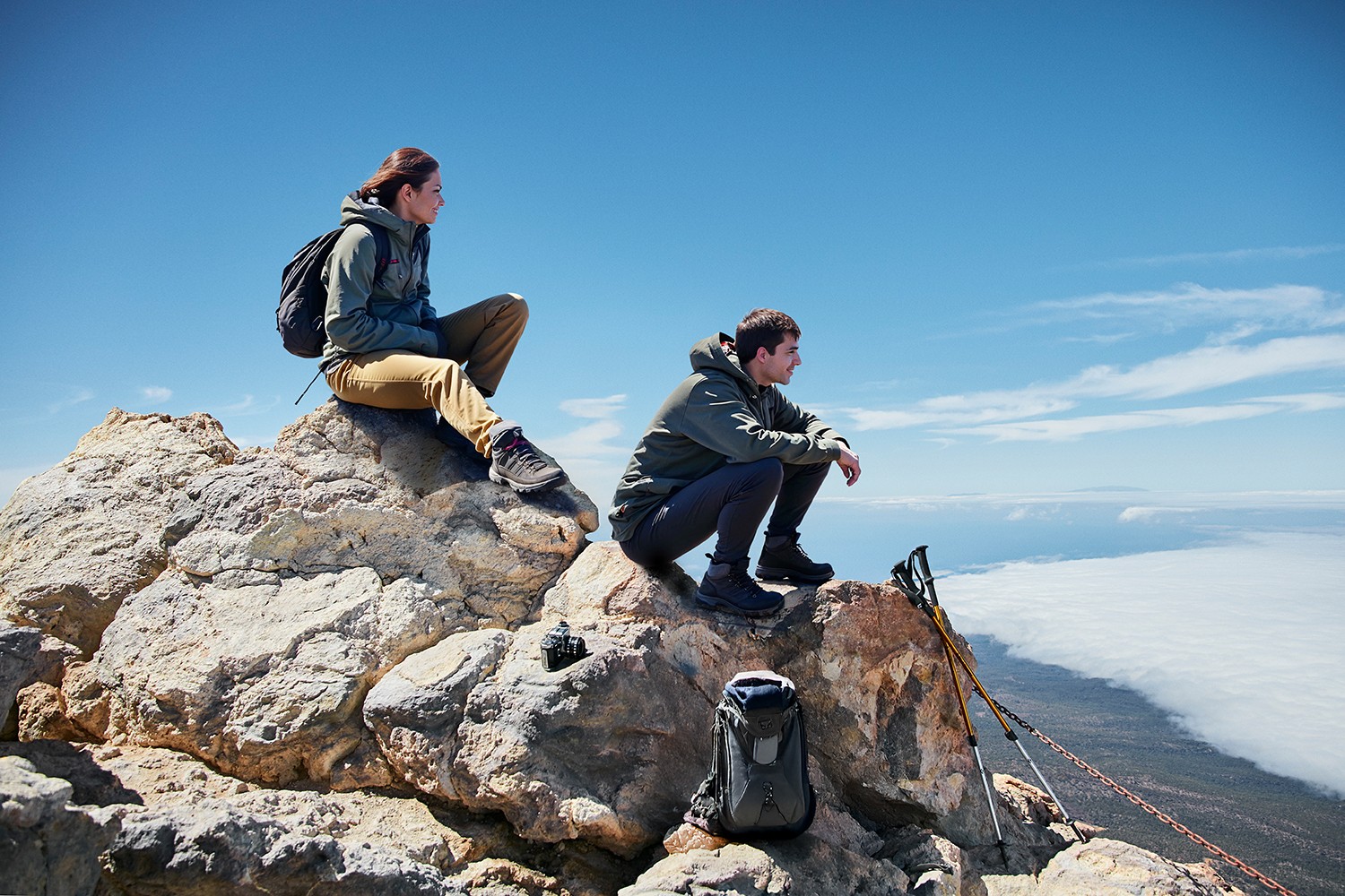 Girls watching the views after the cable car ride, private guided tour, permit and tickets included