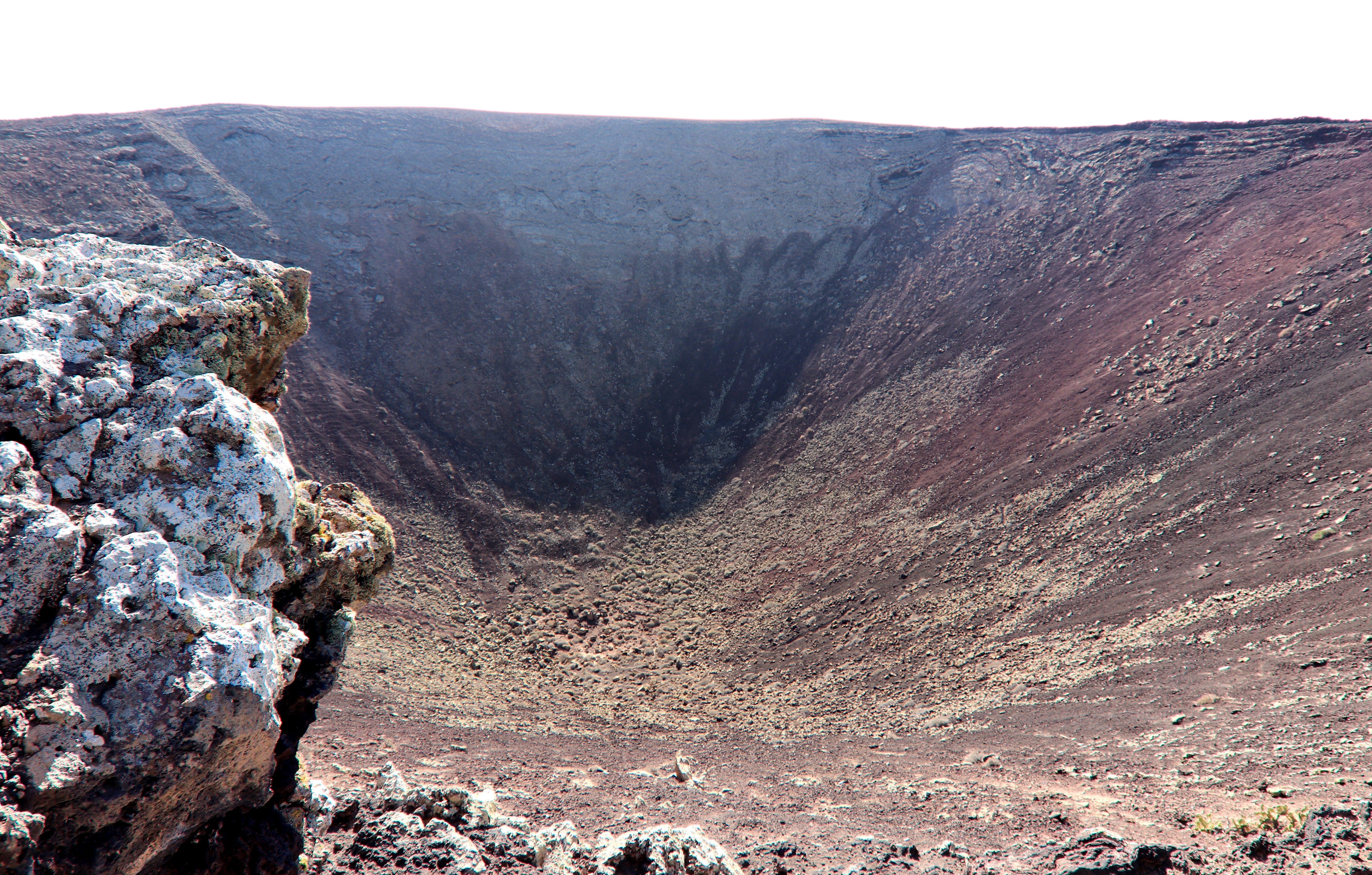 Panoramic view of the Calderón Hondo crater in El Cotillo