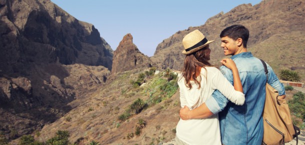 Couple enjoying the views of the Masca Gorge