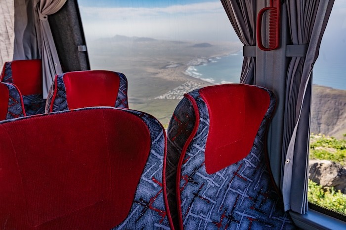 Interior of the transfer bus from Playa Blanca to Corralejo Interior of the transfer bus from Playa Blanca to Corralejo