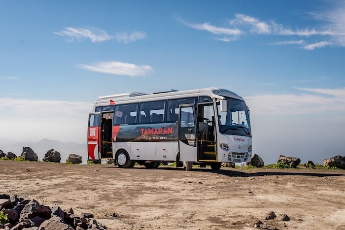 Sitze des Transferbusses nach Corralejo, Hin- und Rückfahrt Sitze des Transferbusses nach Corralejo, Hin- und Rückfahrt