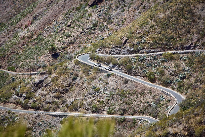 Winding road to Masca by private jeep