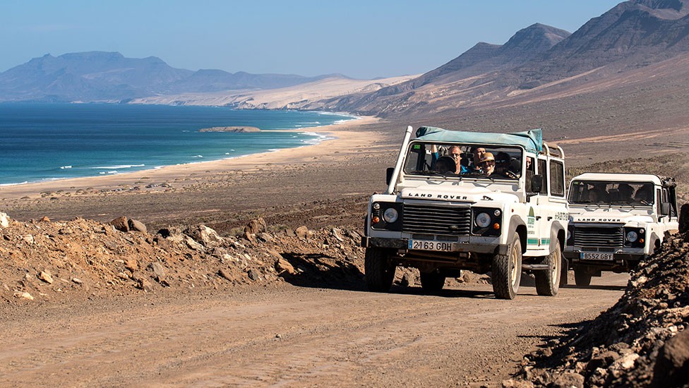 Widok na plażę Cofete na Fuerteventurze w ramach Jeep Safari